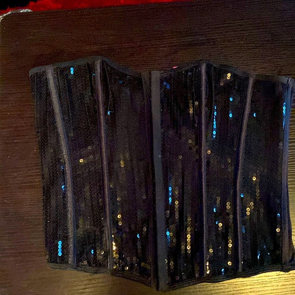 Tops - Black, sequin, corset top